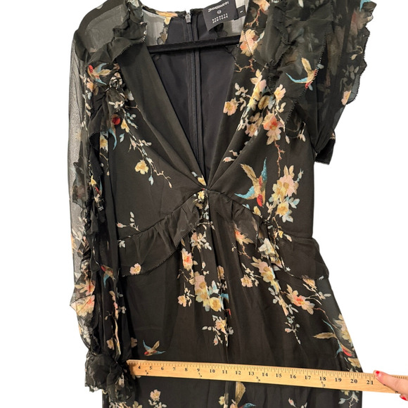 Zimmermann 1/ US 6/AU 10 Maples SILK Feathery Wide Leg Jumpsuit Maxi Dress Black - Picture 15 of 16